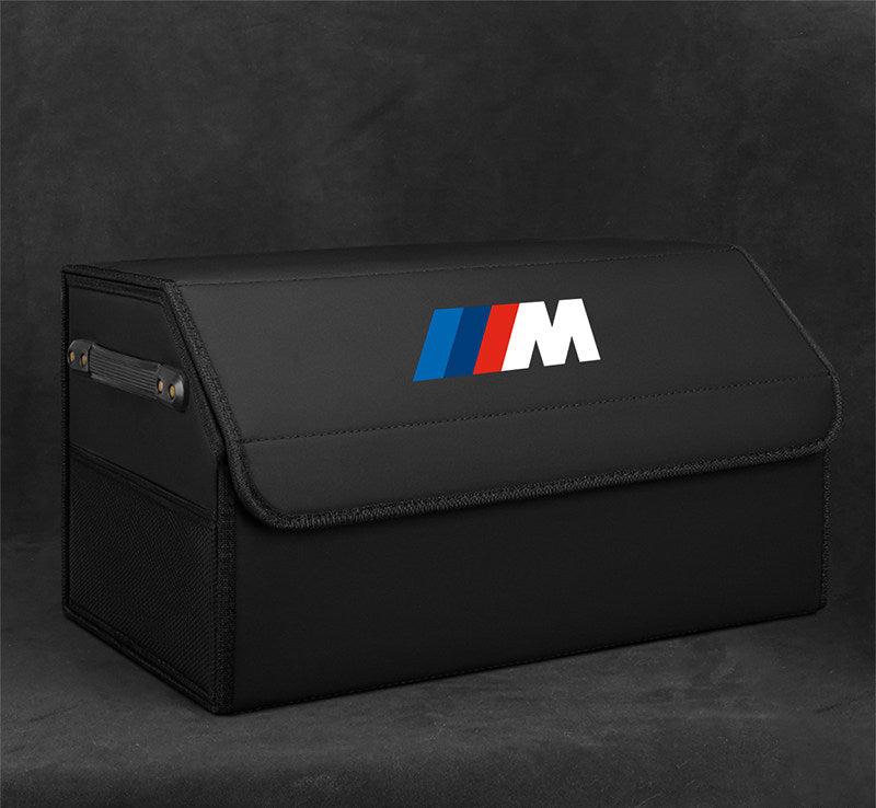 Black leather BMW M trunk storage box - medium size, standard configuration