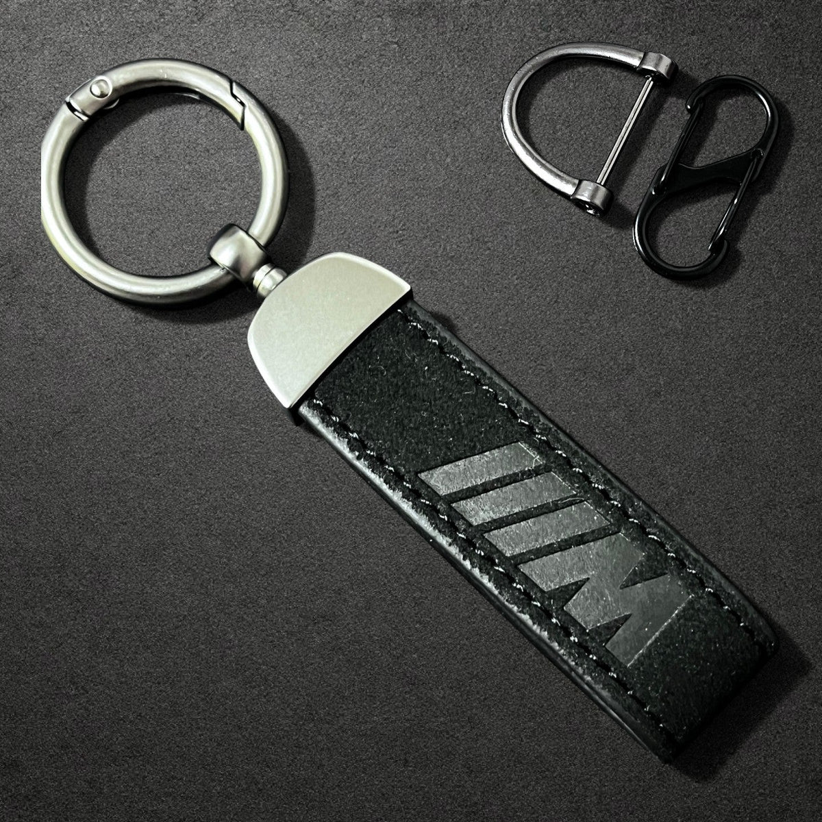 BMW M Performance Leather Key Fob Strap & Keychain Ring