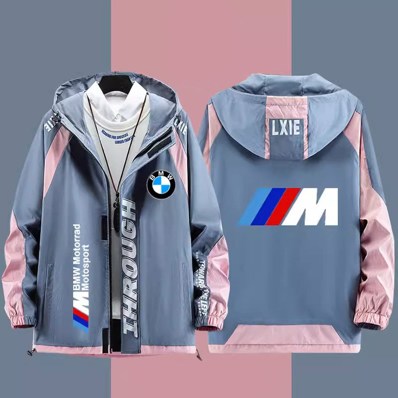سترة واقية من الرياح BMW M Power - بغطاء رأس، رسومات قابلة للتخصيص