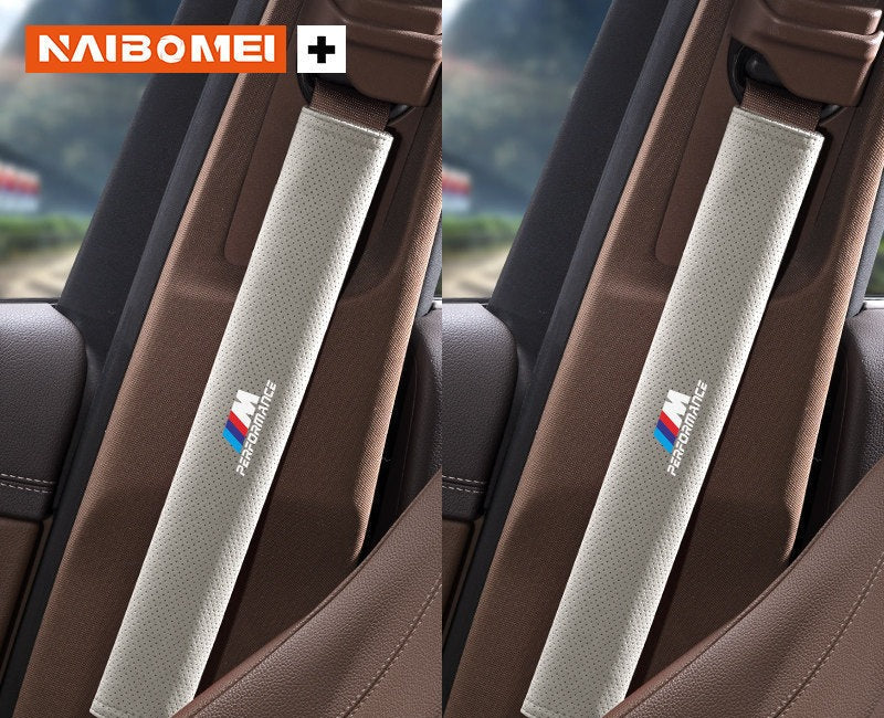 BMW M Performance seat belt shoulder pad, milky white, pair, 33cm