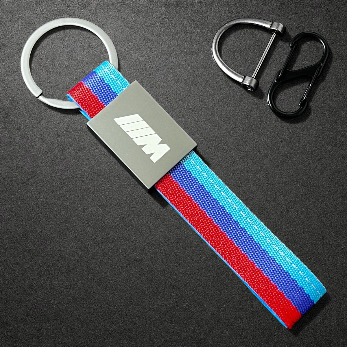 BMW M Performance Leather Key Fob Strap & Keychain Ring