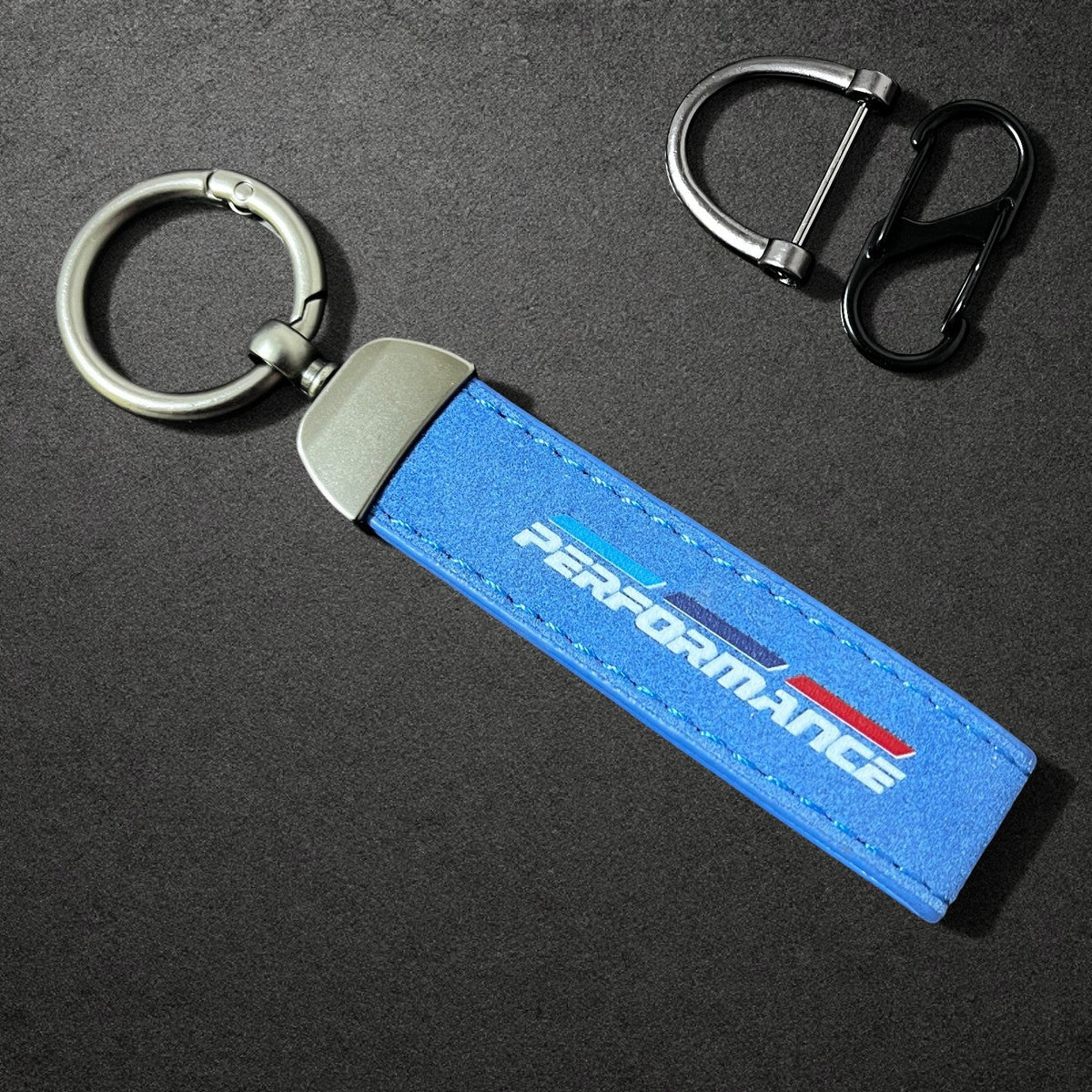 BMW M Performance Leather Key Fob Strap & Keychain Ring
