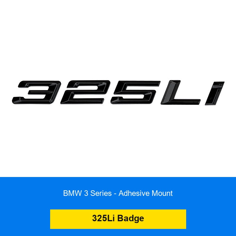 BMW 325Li rear number badge - glossy black