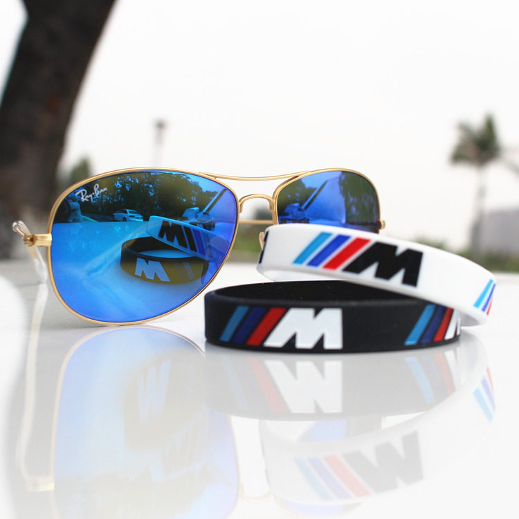 BMW M Silicone Couple Bracelet Set - Set of 2 (1 Black + 1 White)