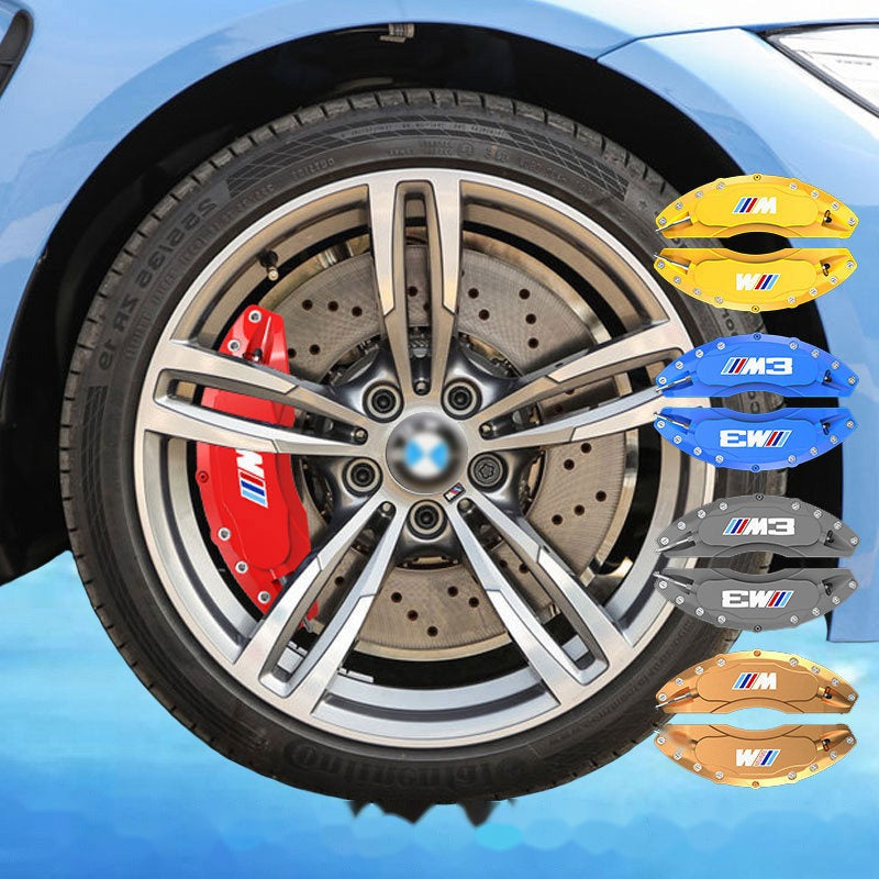 BMW M/M3 brake caliper covers installed on BMW wheel, Vibrant Red finish