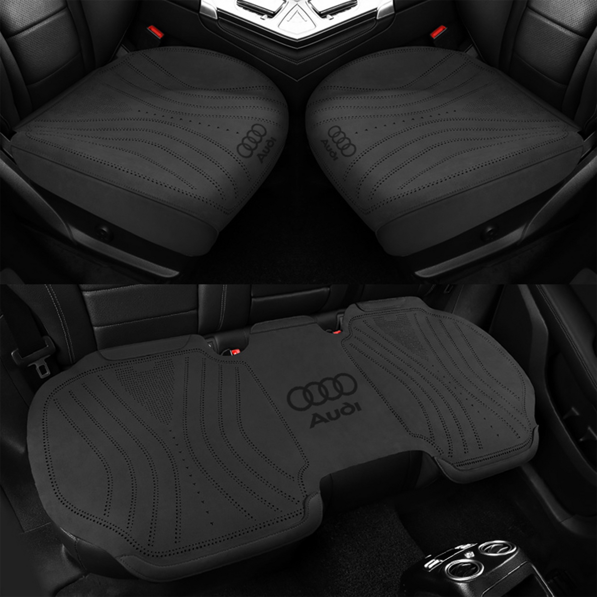 Audi suede seat cushion – Black front and rear 3-piece set