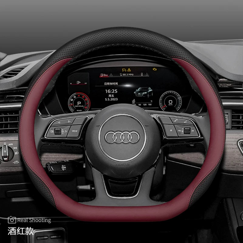 Audi steering wheel covers for new Q5L A5L A6L A4L A7L Q3 Q2L A3 A8 ultra-thin genuine leather handlebar covers