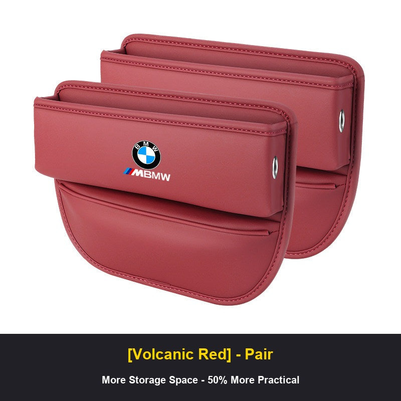 BMW seat gap organizer Volcanic Red pair