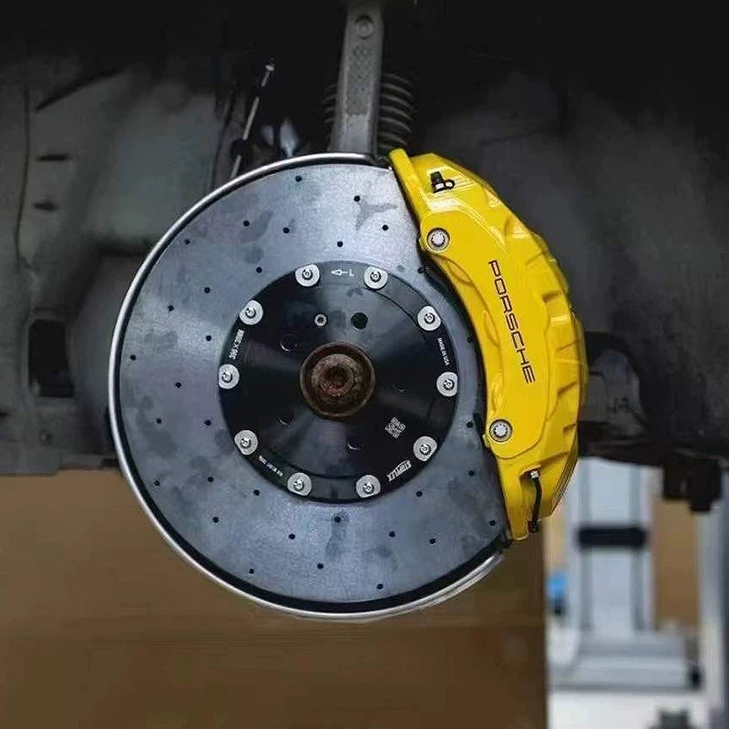 Carbon ceramic brake kit installed on Porsche Macan