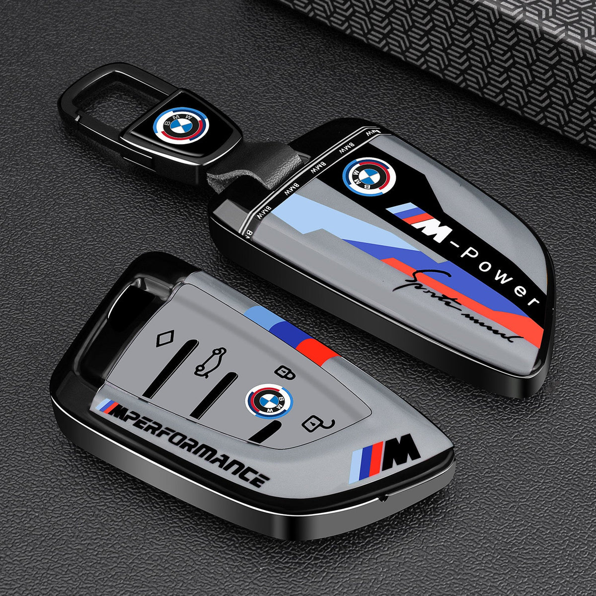 BMW Mineral White painted key case cover with metal buckle for 3 5 Series X1 X3 X5 i3 smart key