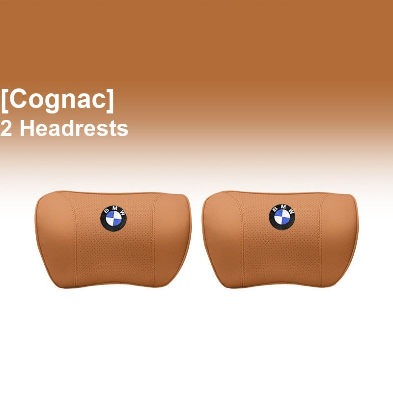BMW Cognac - 2 Headrests - Memory Foam Cushion