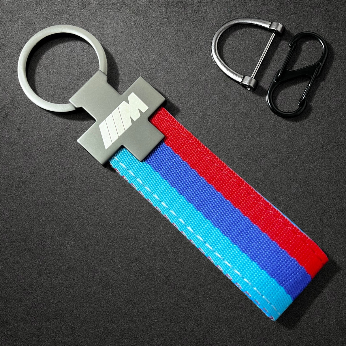 BMW M Performance Leather Key Fob Strap & Keychain Ring