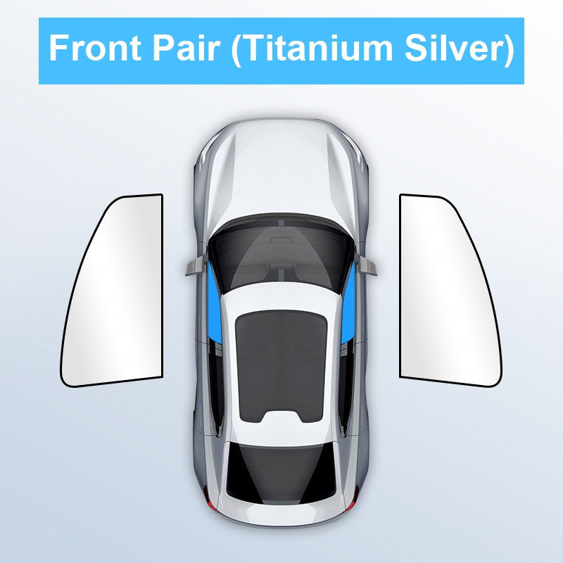 BMW magnetic side window sunshade - front pair, titanium silver