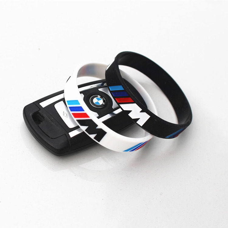 BMW M Silicone Couple Bracelet Set - Set of 2 (1 Black + 1 White)