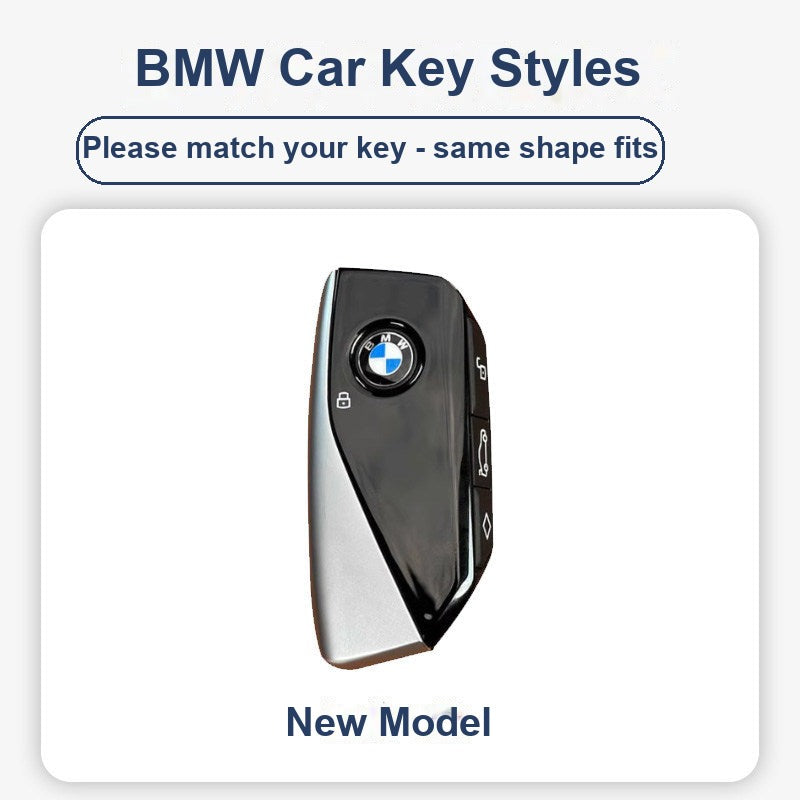 BMW genuine leather key fob case cover with keychain - F-Series, G-Series & New Model BMW smart key protector