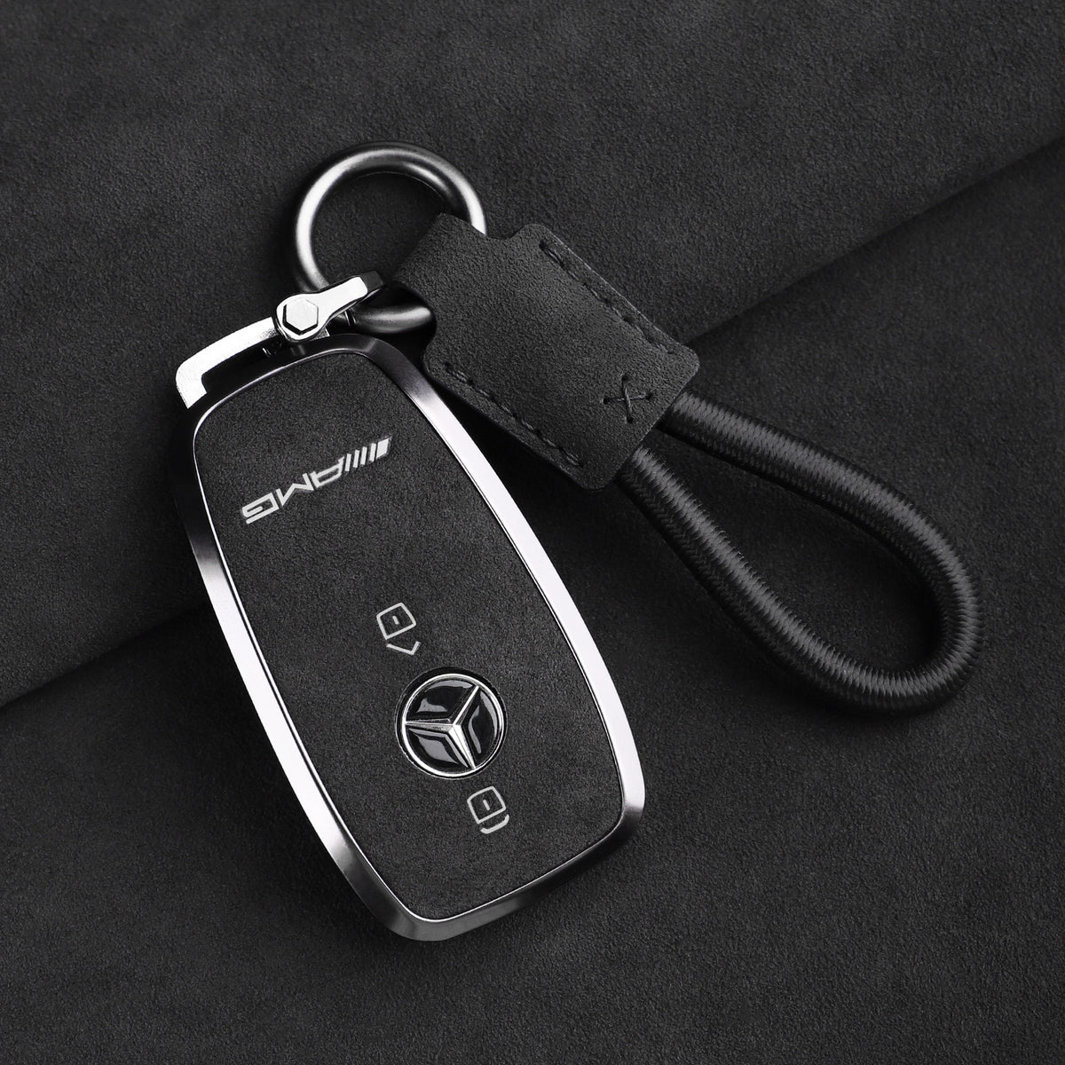Premium Genuine Alcantara Mercedes-AMG Key Case – Imported Italian Suede with Alloy Frame for G63, G500, G350 and A35L