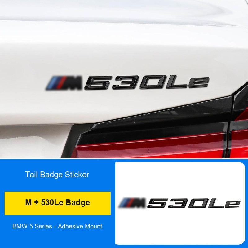 BMW M badge + 530Le rear badge combo installed on trunk