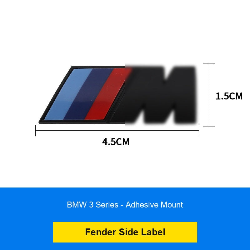 BMW fender side label - glossy black