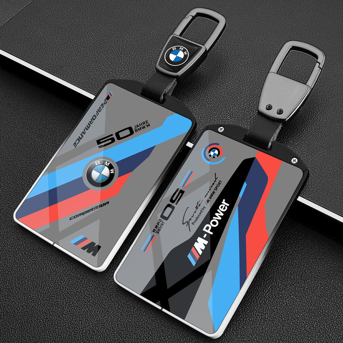 غطاء بطاقة مفتاح BMW - حامل بطاقة معدني بطراز السباق