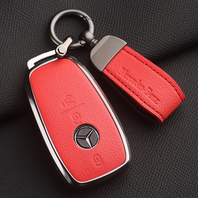 Premium Genuine Leather Mercedes-Benz Key Case – Soft French Goatskin for GLE, GLS, CLS, S-Class and E-Class