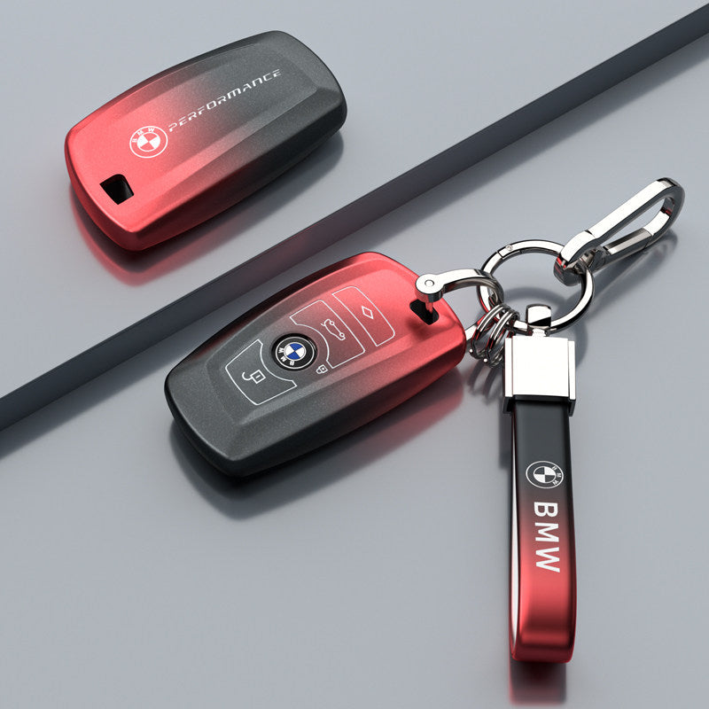 BMW TPU key fob case cover in Matte Volcano Red TPU Electroplated Strap Buckle for F-Series 3/5 Series, X3, GT, 1 Series smart key