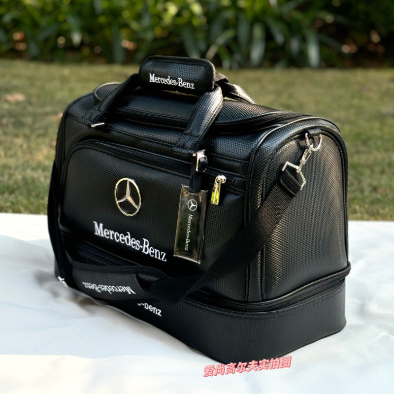 New Golf Benz Double Layer PU Clothing Bag Men's and Women's Shoe Bag Outdoor Sports Clothing Bag Fitness Bag