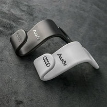 Audi Four Rings Elite Headrest Hooks – Sculpted Seat Back Hangers with Metallic Emblem
