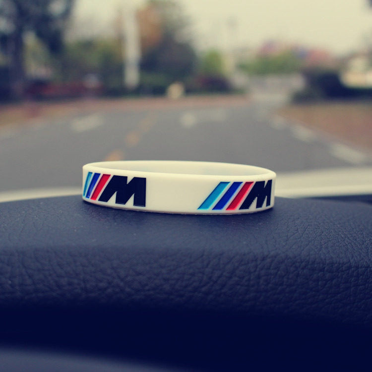 BMW M Silicone Couple Bracelet Set - Set of 2 (1 Black + 1 White)