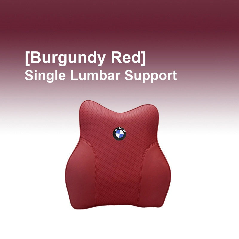 BMW Burgundy Red - Single Lumbar Support - Memory Foam Cushion