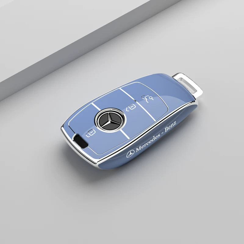 Mercedes-Benz Riviera Two-Tone Key Case – Peak Blue – Silver Trim