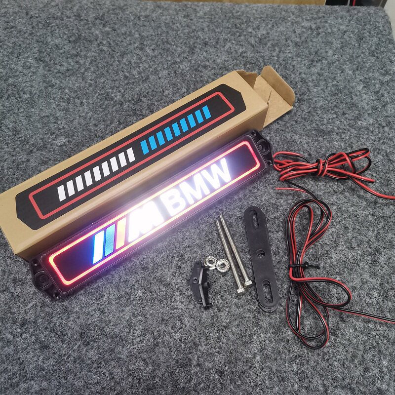Upgraded screw mount M BMW tri-color LED grille badge with box and hardware