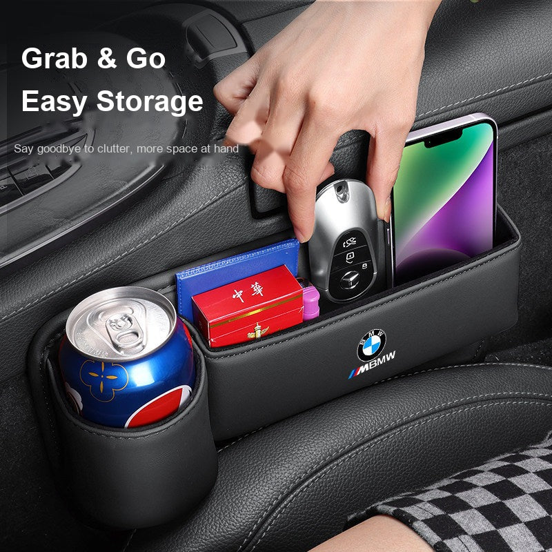 BMW seat gap organizer easy access storage demo