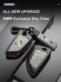 BMW lædernøgleetui - Premium metaldæksel med nøglering