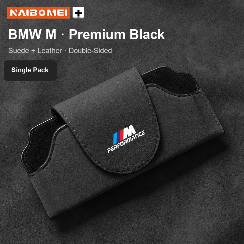 BMW M Performance suede visor glasses case premium black