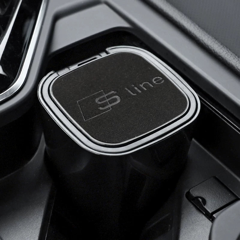 The car ashtray is suitable for BMW M STANDARD, AUDI RS, MERCEDES BENZ AMG, Volkswagen R suede multi-function ashtray