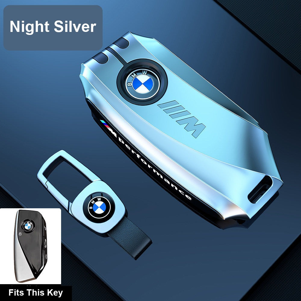 BMW key fob case - E Edition Night Silver [with BMW ND Leather Buckle]