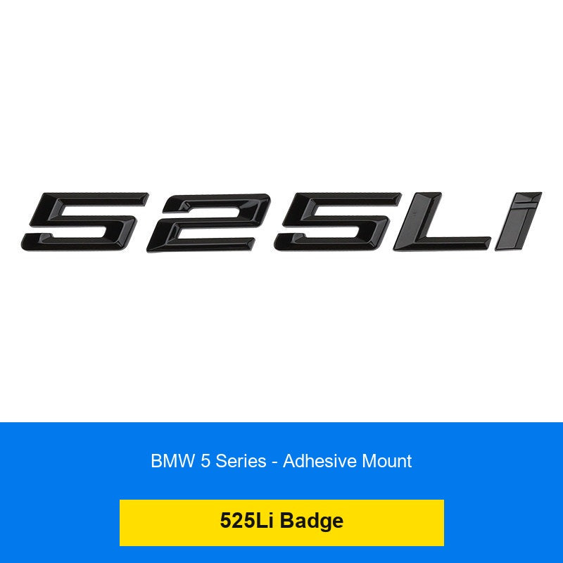 BMW 525Li rear number badge - glossy black