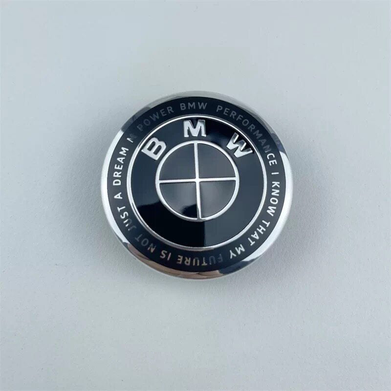 BMW wheel center cap, all black with M Power ring text