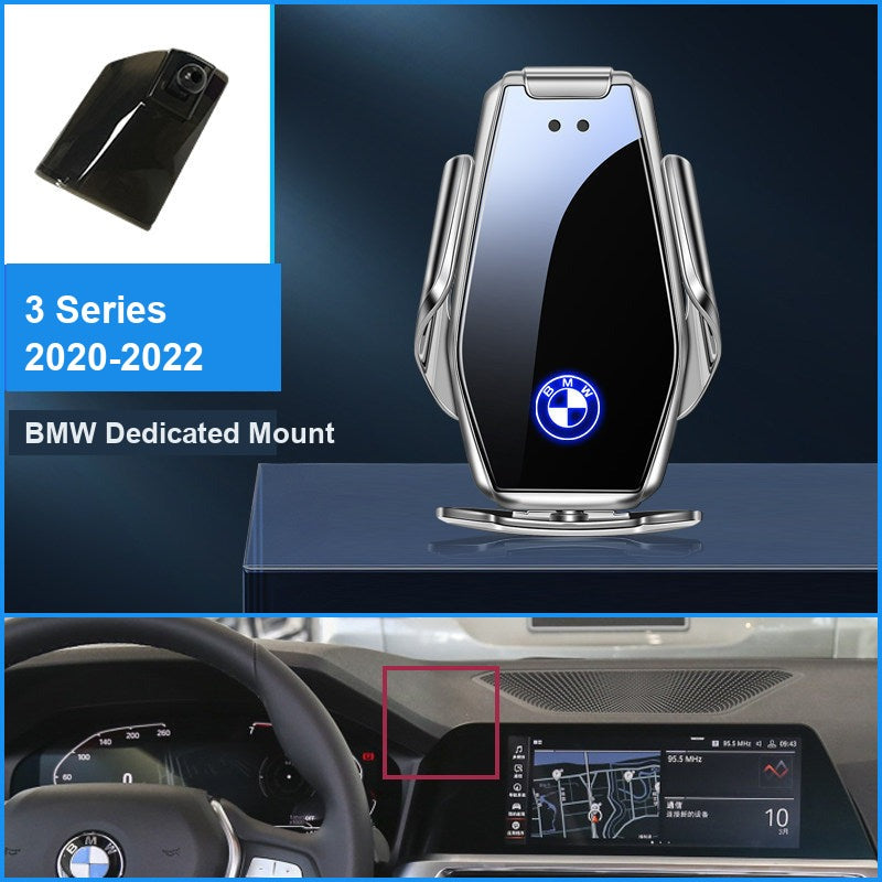 BMW wireless charging phone mount, 3 Series 2020-2022 fitment, silver