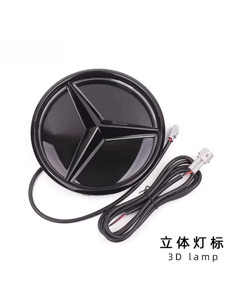 Suitable for Mercedes-Benz luminous marks: Grade A, B, C, E, GLC, GLK, ML, R, CLA, SLK 3D mirror marks