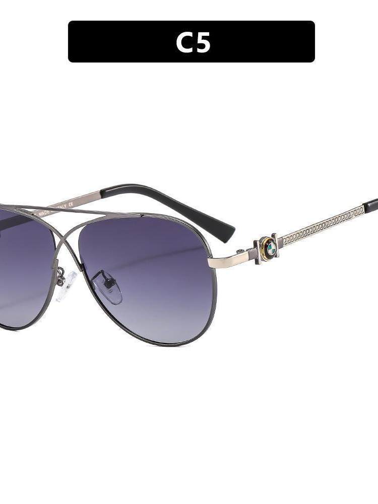 Gunmetal frame BMW polarized sunglasses with gray gradient lens
