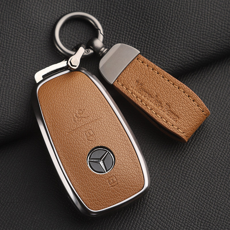 Premium Genuine Leather Mercedes-Benz Key Case – Soft French Goatskin for GLE, GLS, CLS, S-Class and E-Class