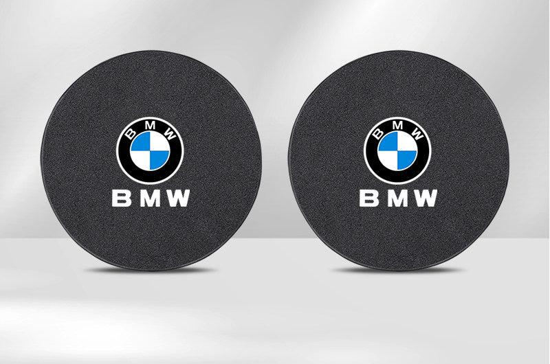 BMW roundel cup holder coasters in suede black, set of two