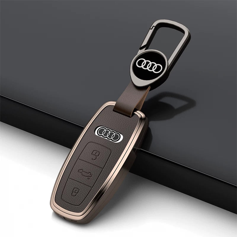 Audi Grand Touring Key Case – Satin Alloy Frame and Leather Inlay for A6L Smart Key