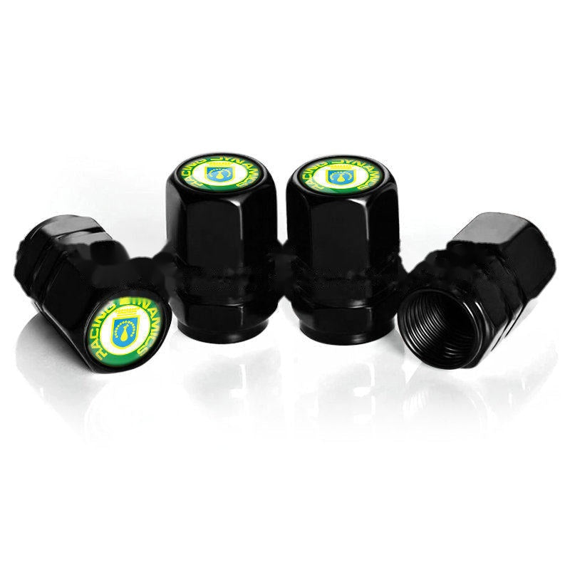 Racing Dynamics black tire valve caps, set of four