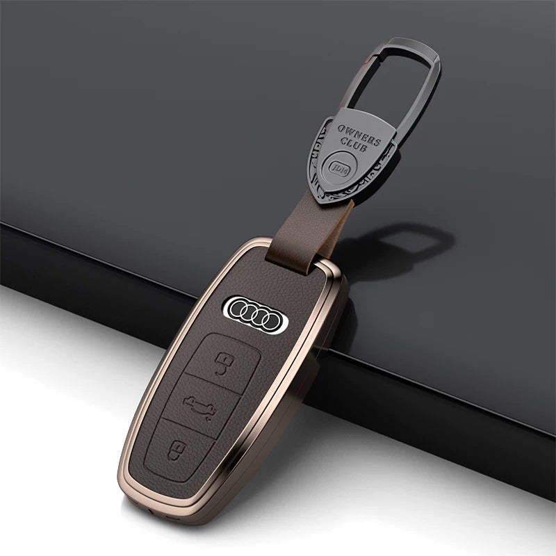 Audi Grand Touring Key Case – Satin Alloy Frame and Leather Inlay for A6L Smart Key