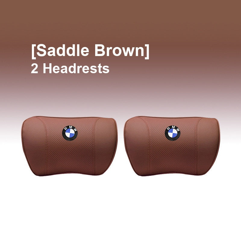 BMW Saddle Brown - 2 Headrests - Memory Foam Cushion