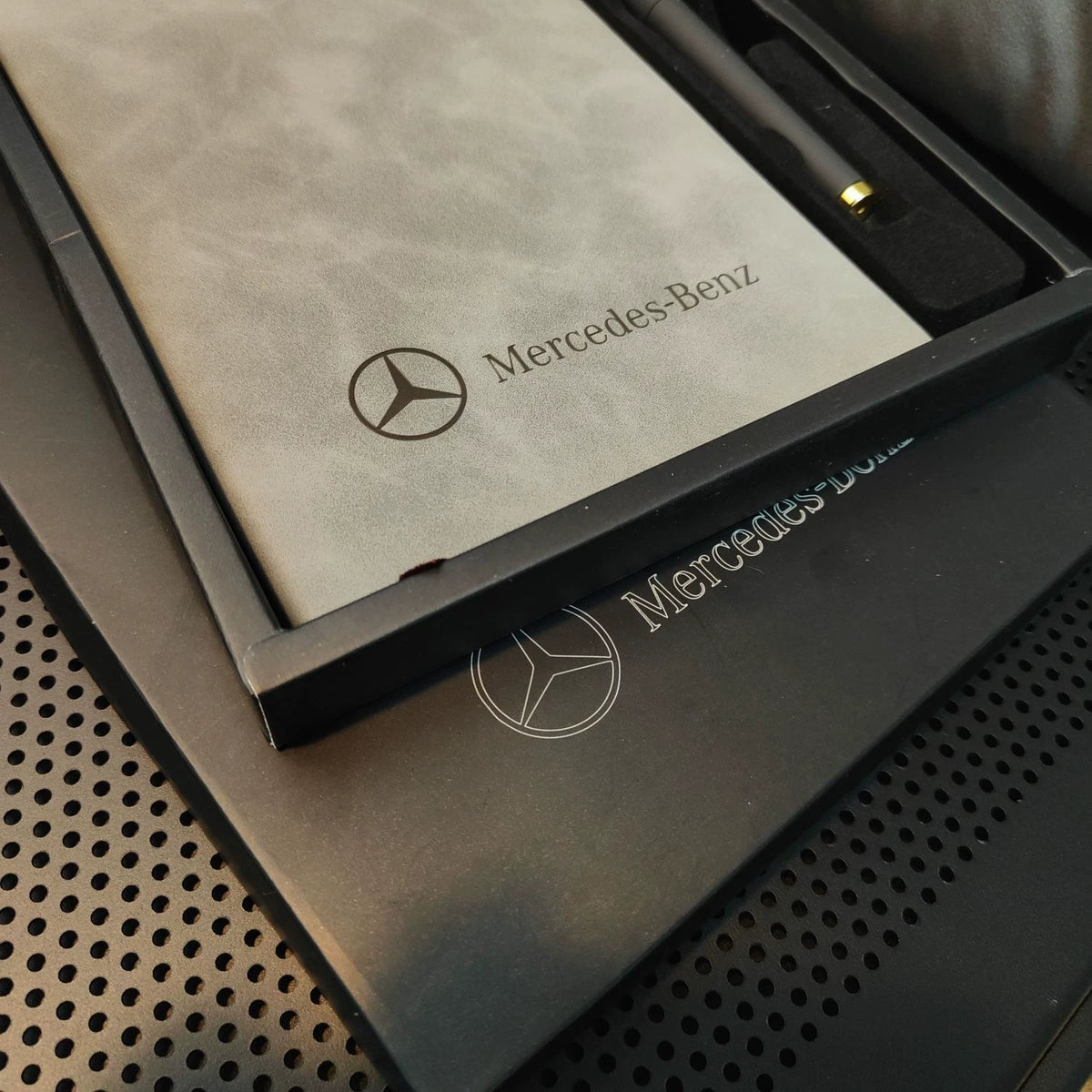 Mercedes-Benz notebook embossed star cover with gift box lid
