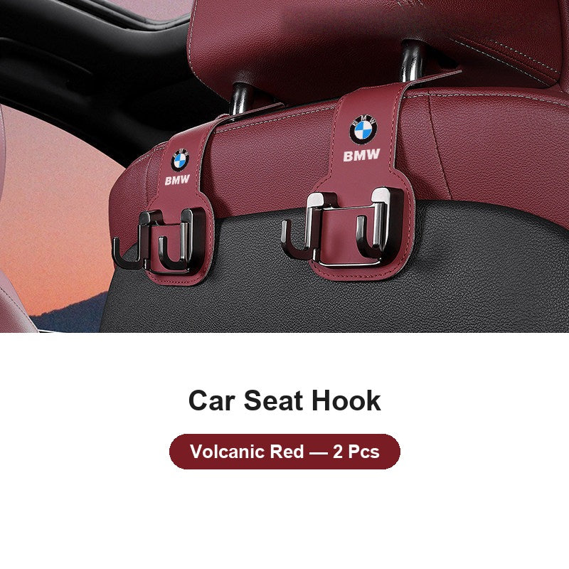 BMW seat back hook in Volcanic Red, set of 2