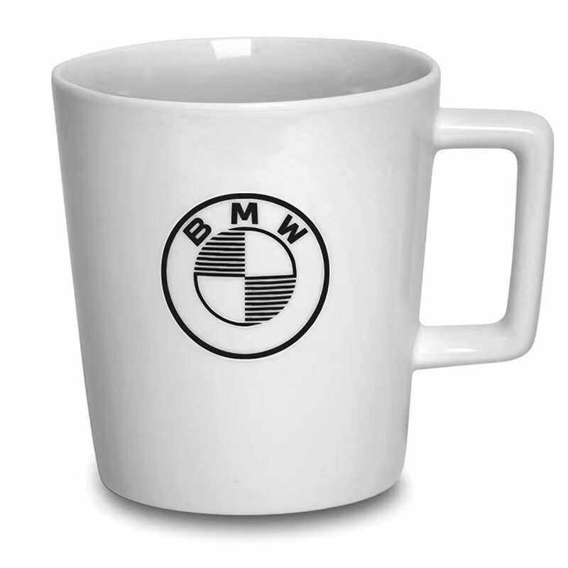BMW white ceramic mug with roundel logo